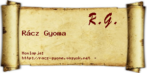Rácz Gyoma névjegykártya